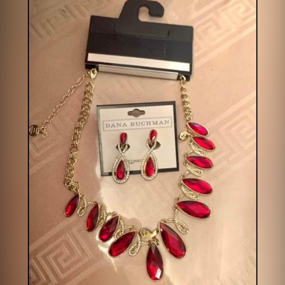 Red Dana Buchman Necklace & Earrings Set - BRAND NEW IN PACKAGING